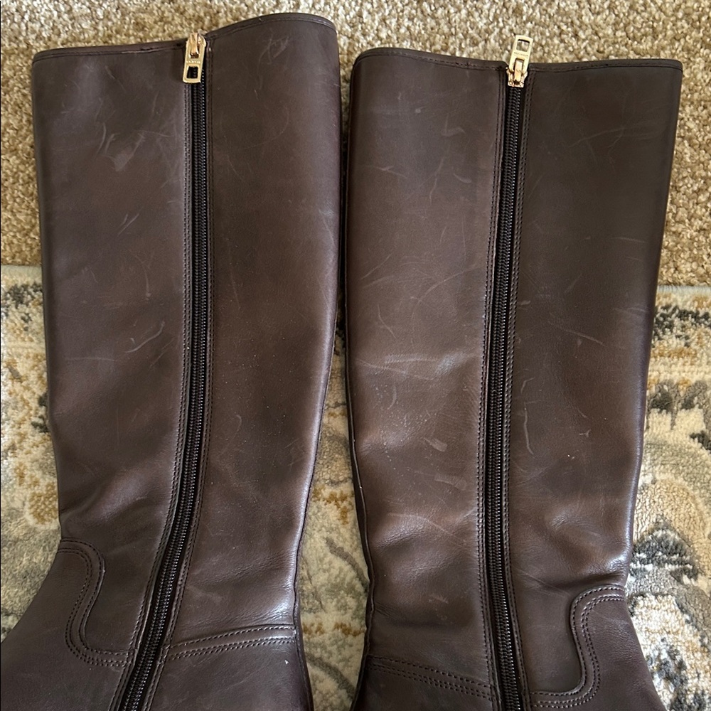 Coach Easton Semi Matte Calf Boots in Chestnut - Picture 5 of 11